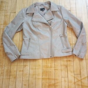 a.n.a Women's Gray Leather Jacket